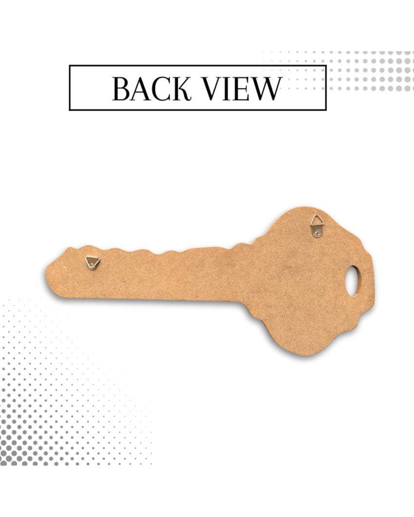 Key Shape Wooden Key Holder | 6 x 12 inches