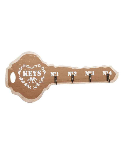 Key Shape Wooden Key Holder | 6 x 12 inches