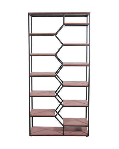 Elegant Brown Shade Orion Metallic Book Shelf | 41 x 16 x 86 inches