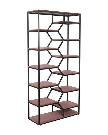 Elegant Brown Shade Orion Metallic Book Shelf | 41 x 16 x 86 inches