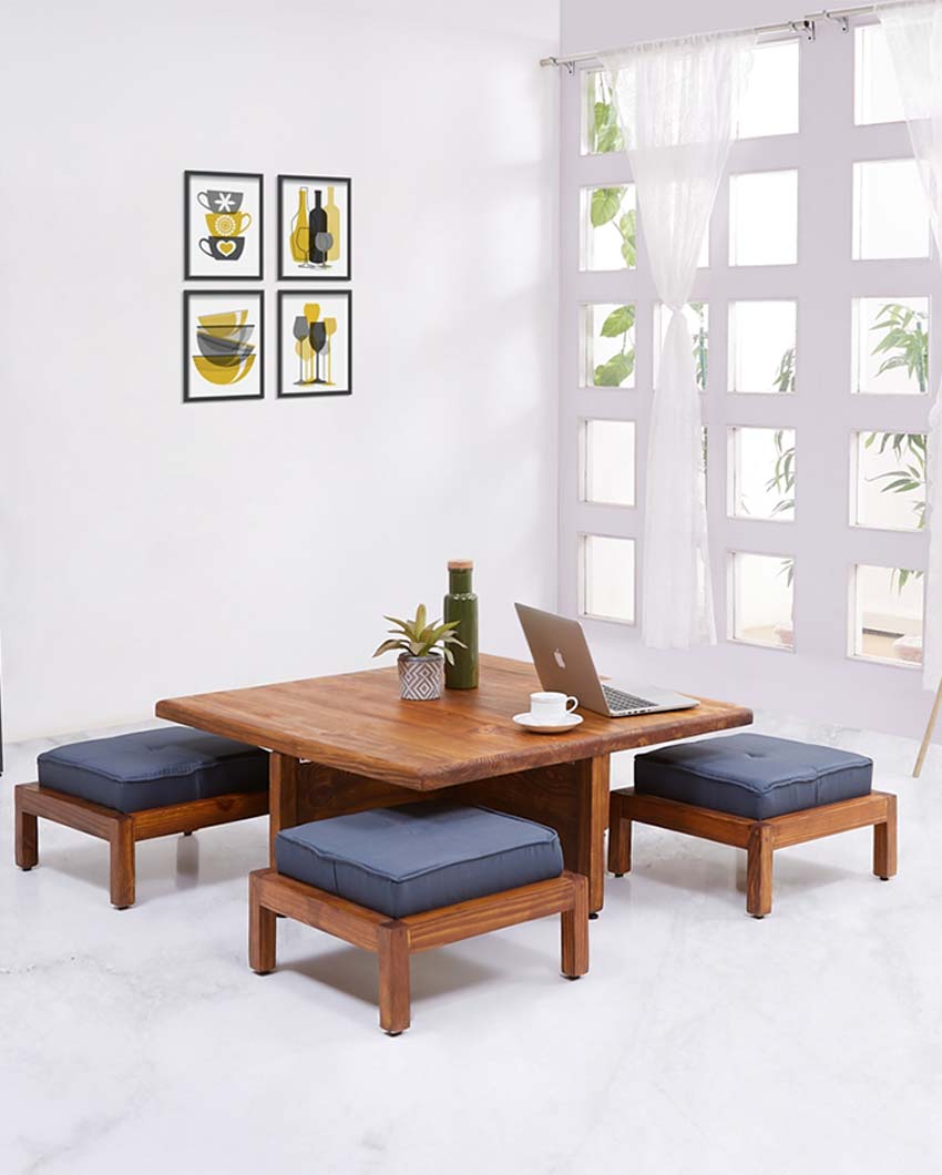 Family and Social Gatherings Pixel Four Seater Coffee Table With Chairs