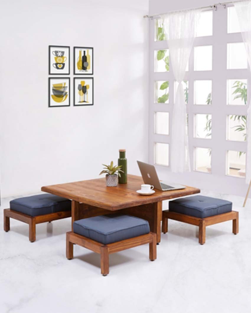 Family and Social Gatherings Pixel Four Seater Coffee Table With Chairs