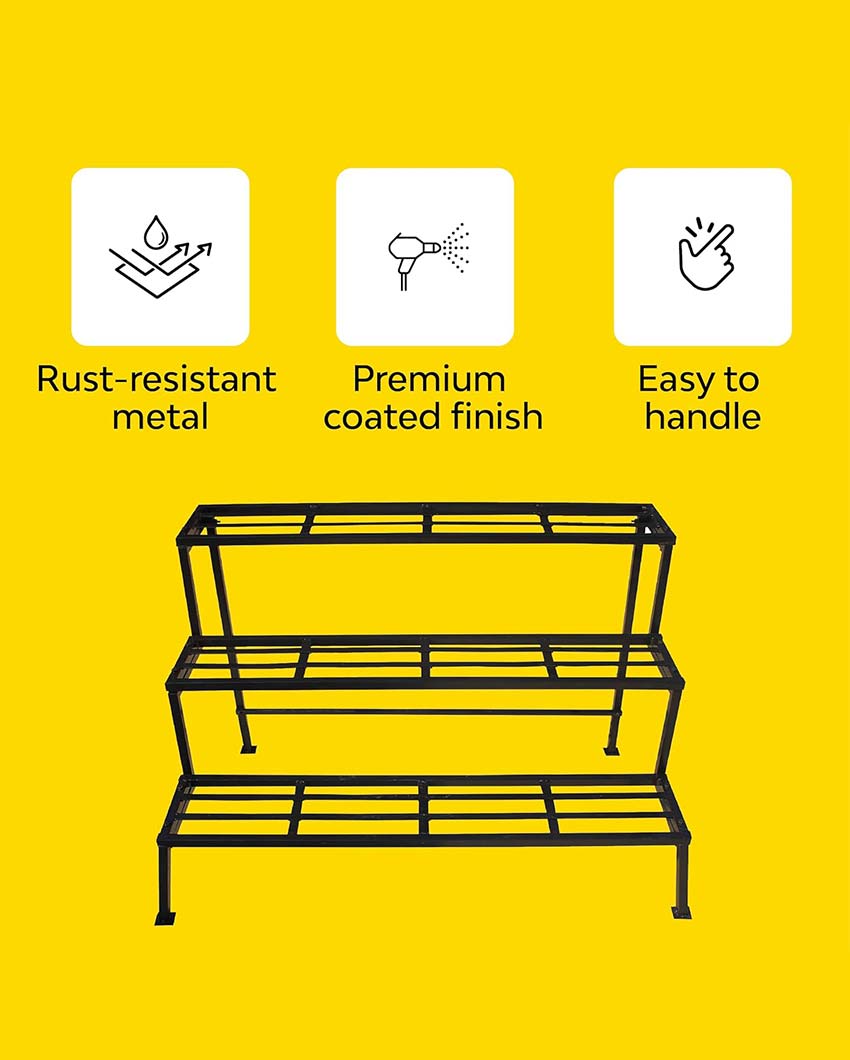 Minicoy Versatile Metal Three Steps Stand | 38 x 23 x 25 inches