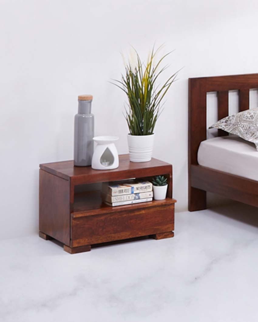 Convenient Bedroom Storage Penny Wooden Bedside Table | 17 x 13 x 12 inches