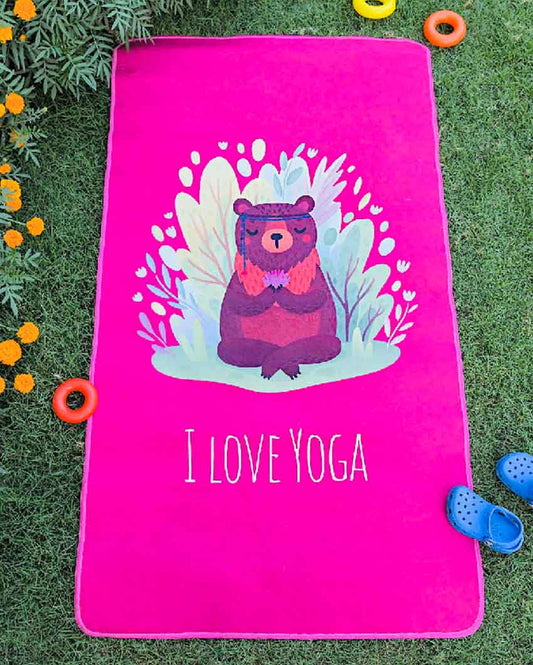 Yogi Bear Kids Velvet Yoga Mat Pink
