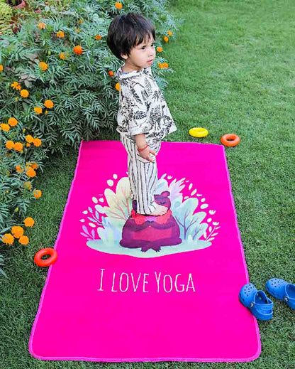 Yogi Bear Kids Velvet Yoga Mat Pink