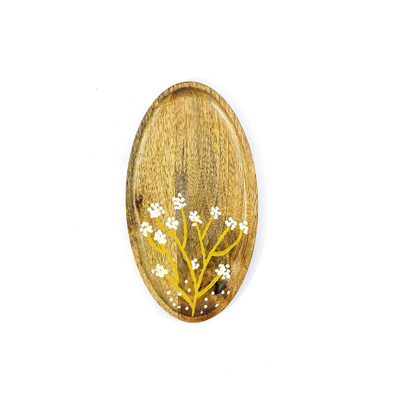 Yellow Branch Oval Mango Wood Snack Platter Default Title