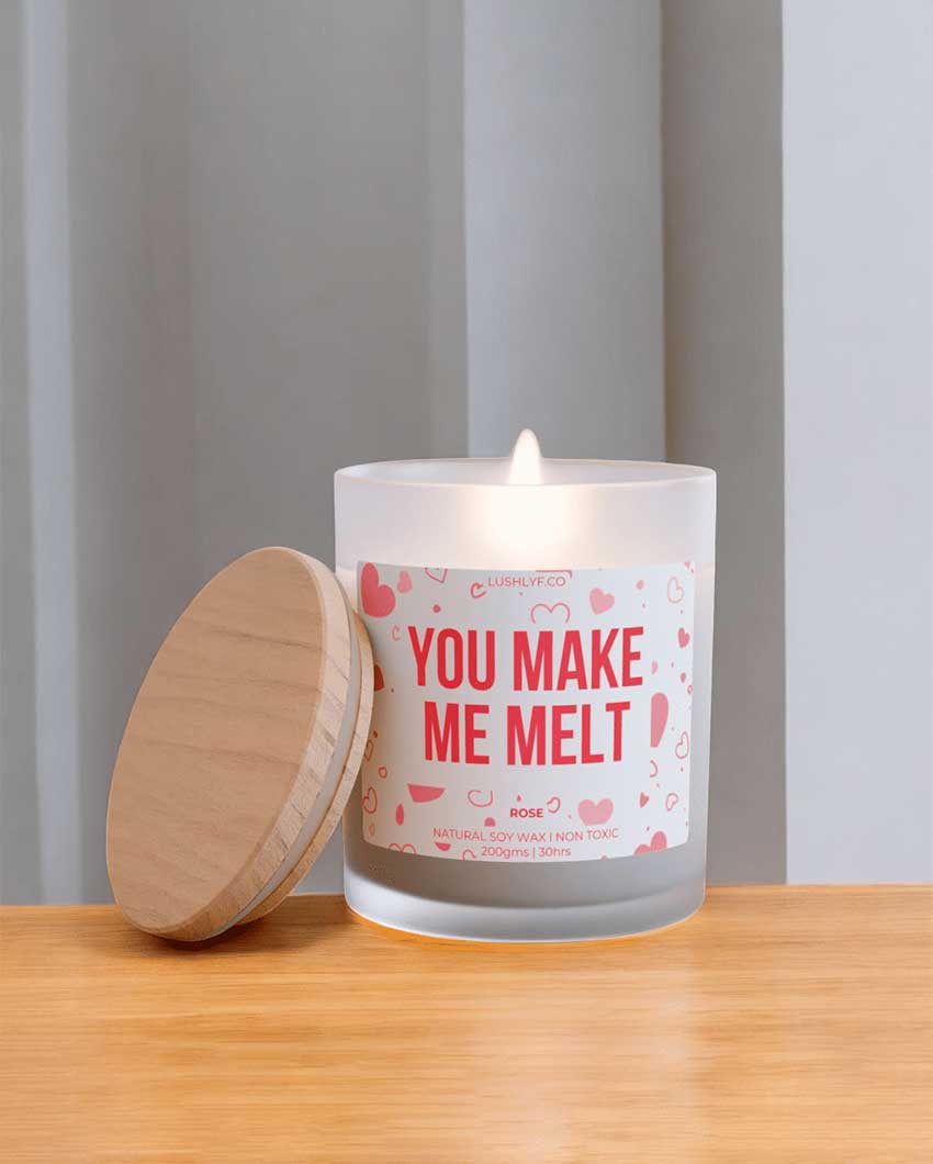 You Make Me Melt Valentine’s Rose Soy Wax Candle | 3 x 4 inches | 200ml
