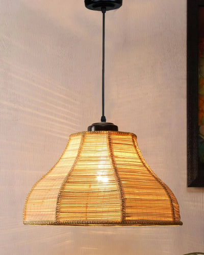 Vintage Bamboo Hanging Lamp | 11 x 21 inches