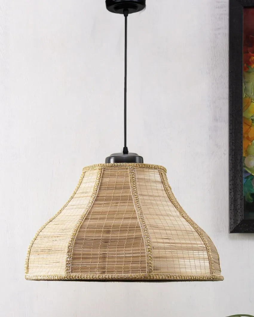 Vintage Bamboo Hanging Lamp | 11 x 21 inches