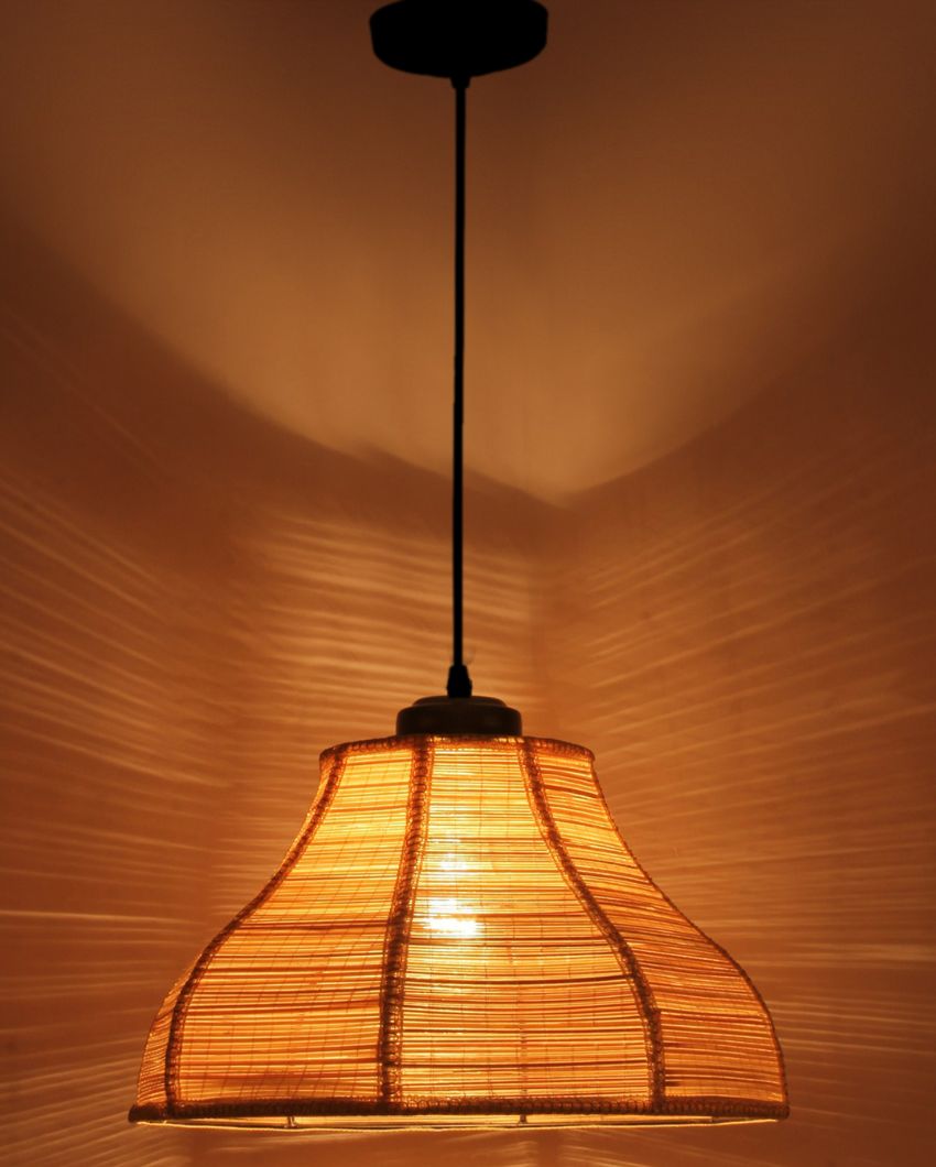 Vintage Bamboo Hanging Lamp | 11 x 21 inches