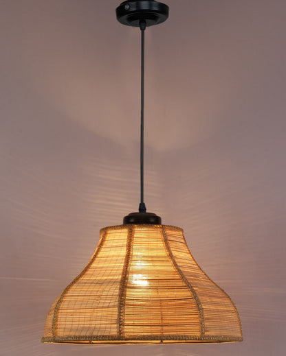 Vintage Bamboo Hanging Lamp | 11 x 21 inches