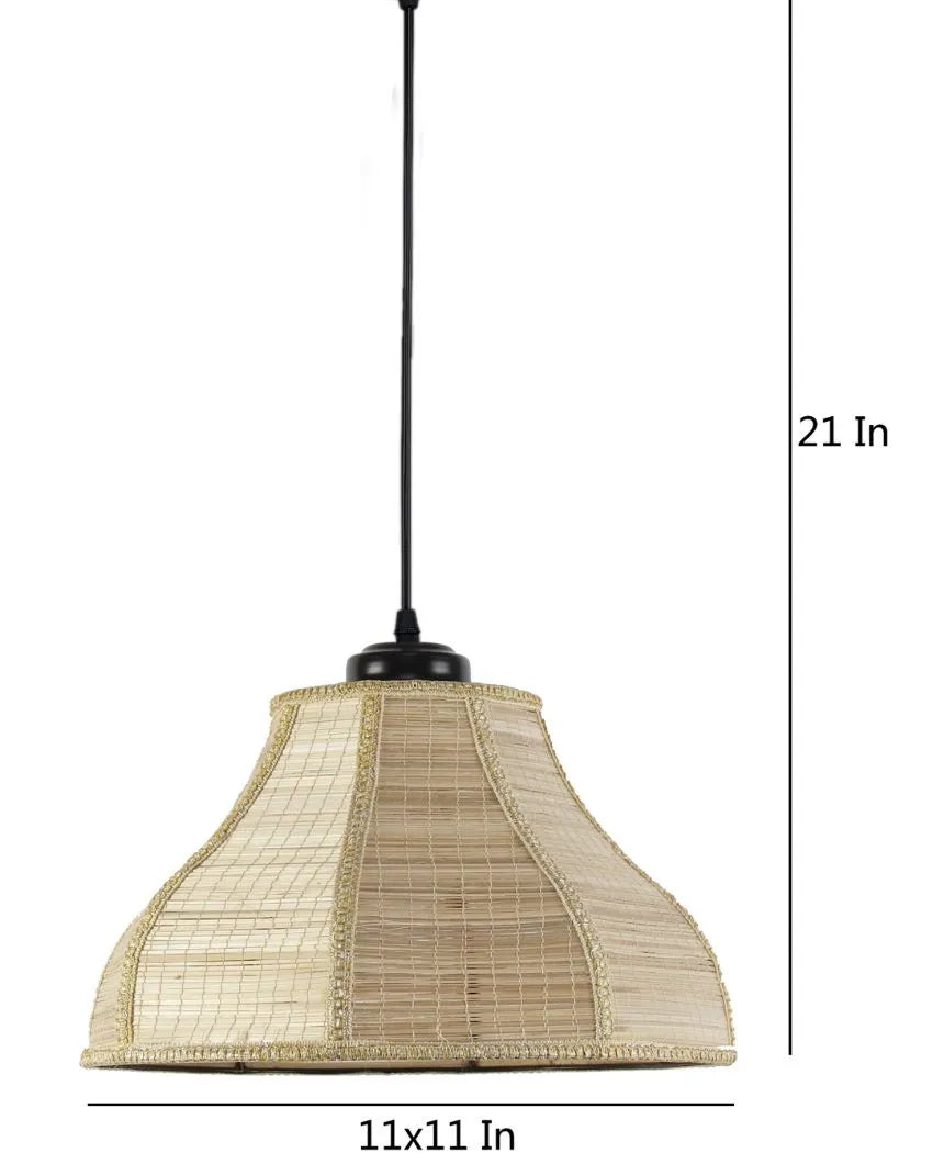 Vintage Bamboo Hanging Lamp | 11 x 21 inches