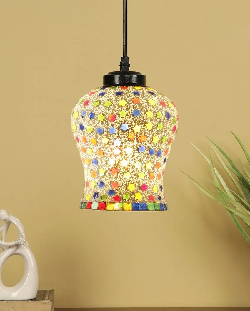 Stars Mosaic Glass Hanging Lamp | 4.5 x 20 inches