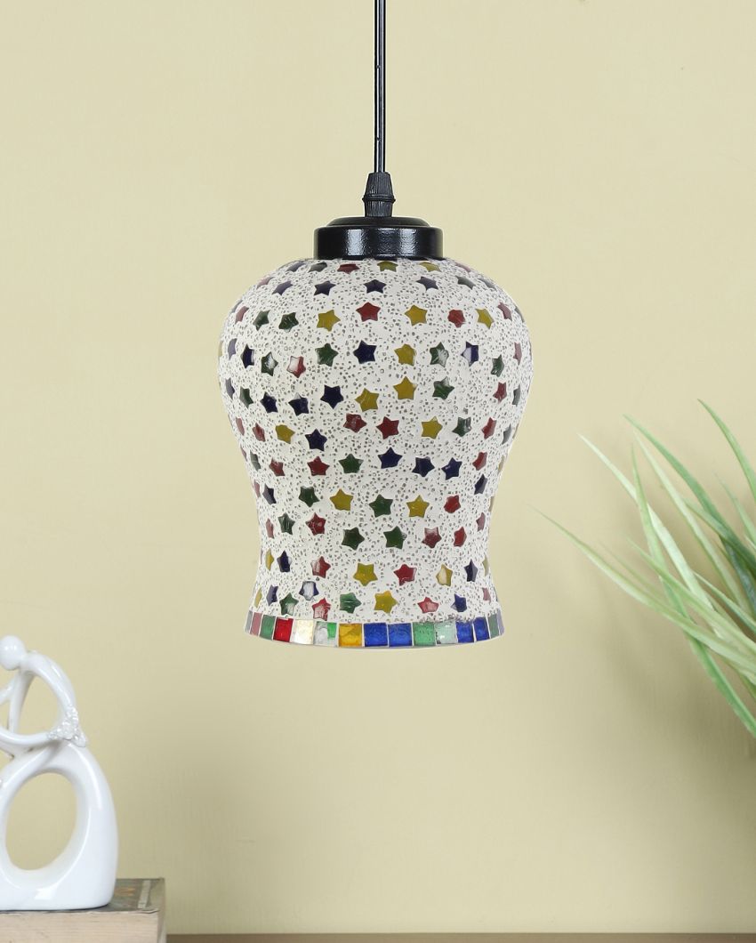 Stars Mosaic Glass Hanging Lamp | 4.5 x 20 inches