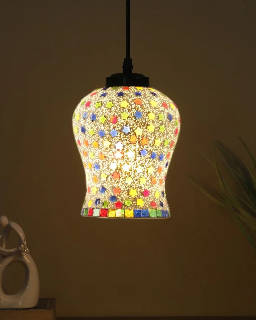 Stars Mosaic Glass Hanging Lamp | 4.5 x 20 inches