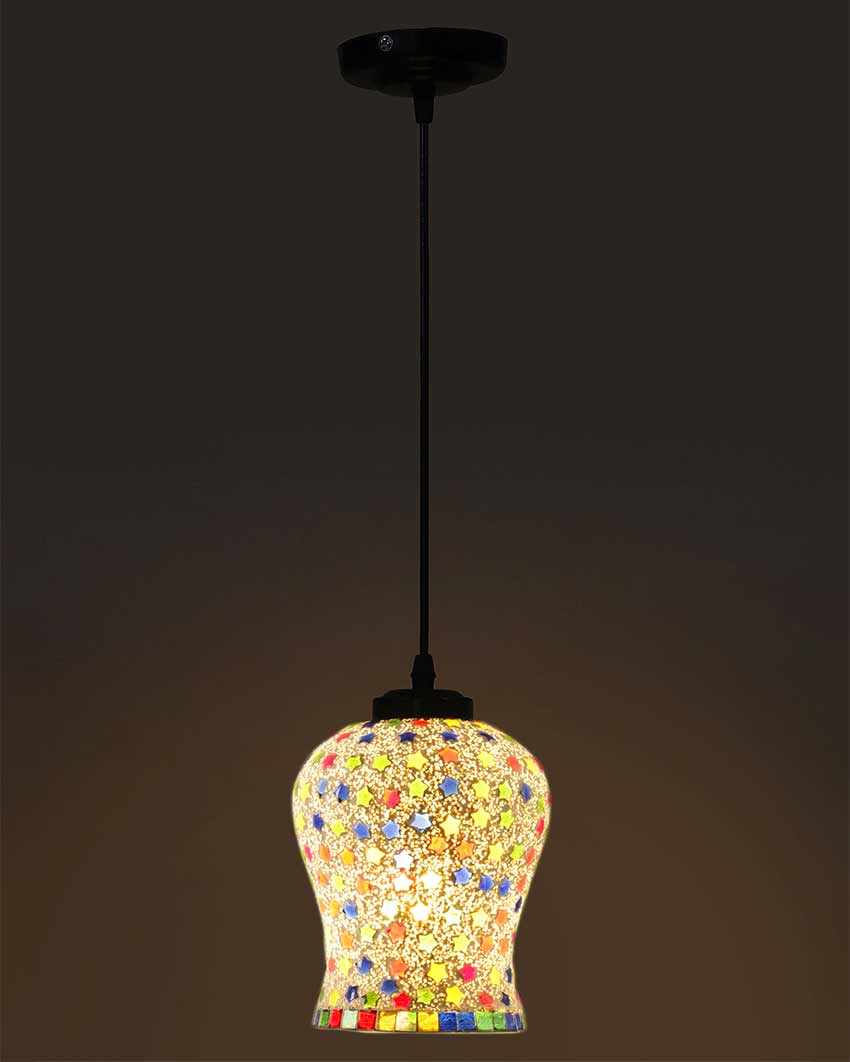 Stars Mosaic Glass Hanging Lamp | 4.5 x 20 inches