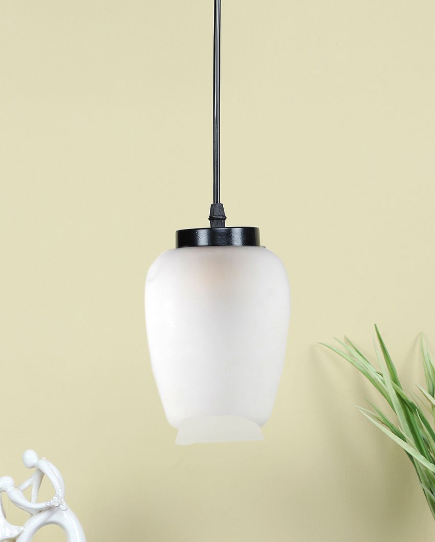 Milky Glass Hanging Lamp | 4 x 20 inches