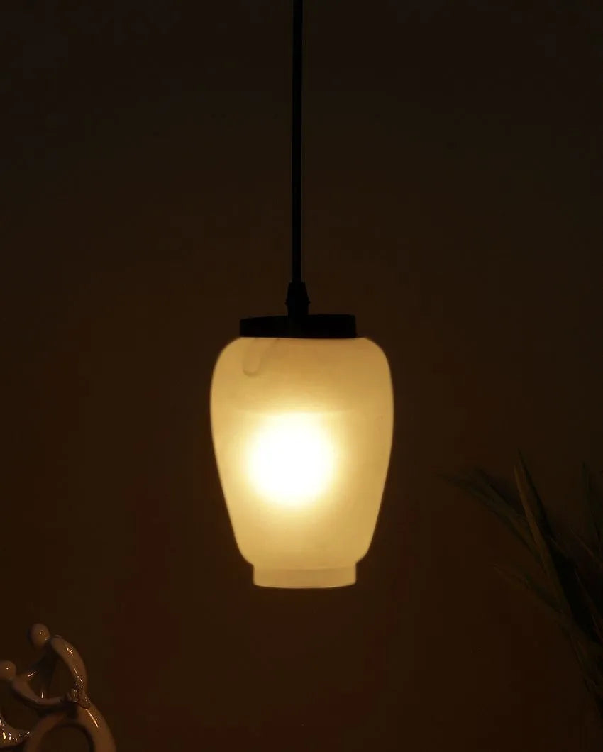 Milky Glass Hanging Lamp | 4 x 20 inches