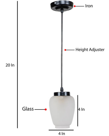 Milky Glass Hanging Lamp | 4 x 20 inches