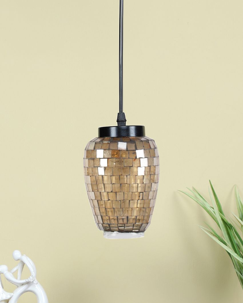 Golden Art Mosaic Glass Hanging Lamp | 4 x 20 inches