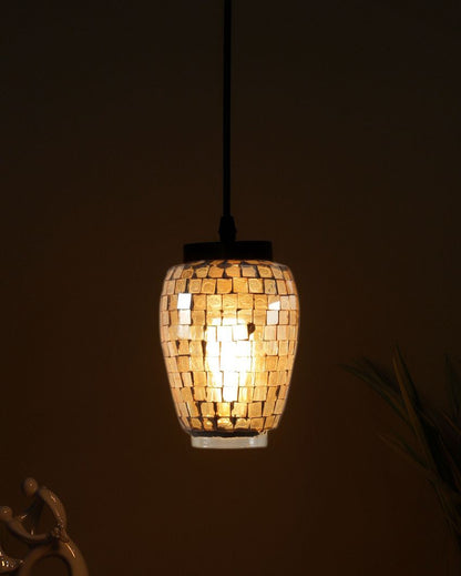 Golden Art Mosaic Glass Hanging Lamp | 4 x 20 inches