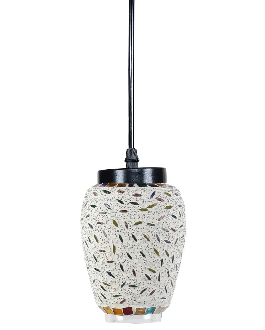 Colorful Traditional Mosaic Glass Hanging Lamp | 4 x 20 inches