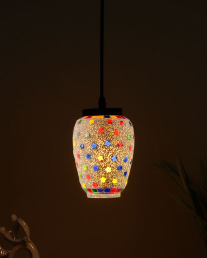 Stars Design Mosaic Glass Hanging Lamp | 4 x 20 inches