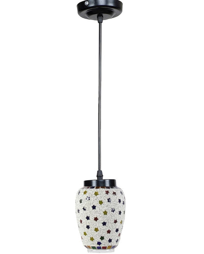 Stars Design Mosaic Glass Hanging Lamp | 4 x 20 inches