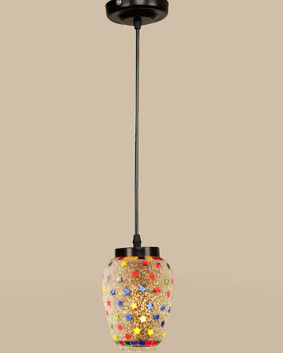 Stars Design Mosaic Glass Hanging Lamp | 4 x 20 inches