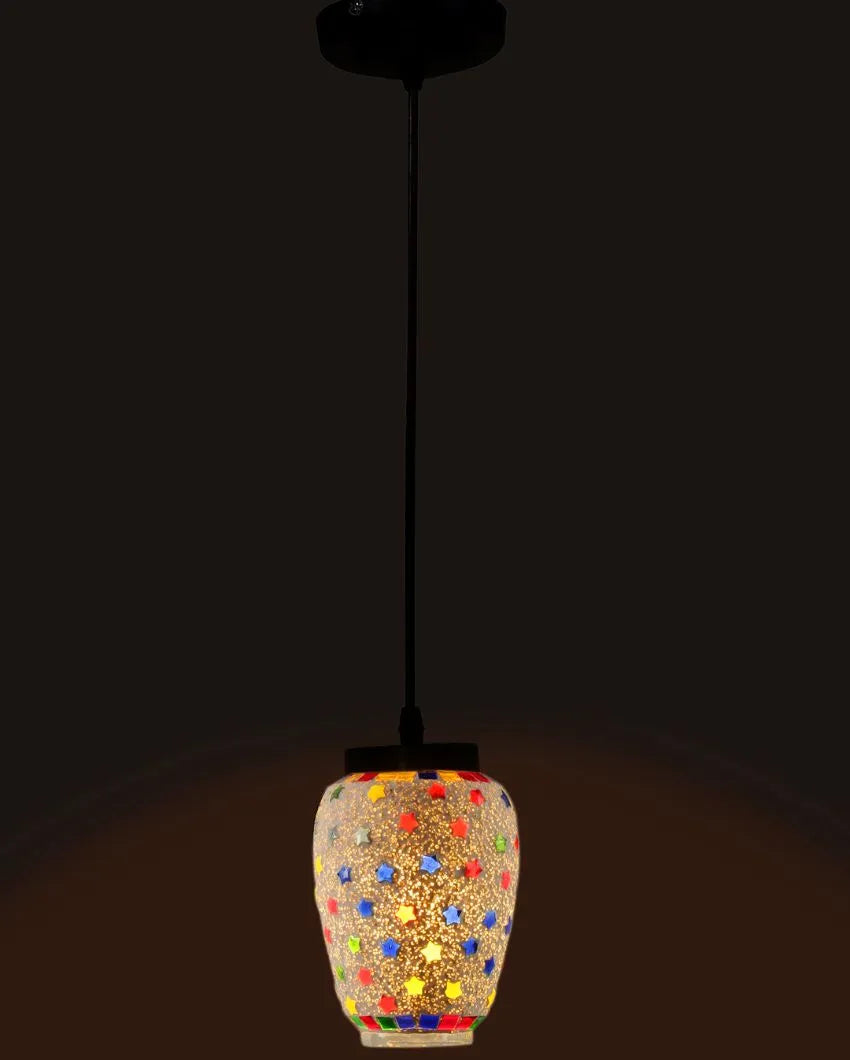 Stars Design Mosaic Glass Hanging Lamp | 4 x 20 inches