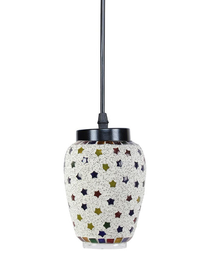 Stars Design Mosaic Glass Hanging Lamp | 4 x 20 inches