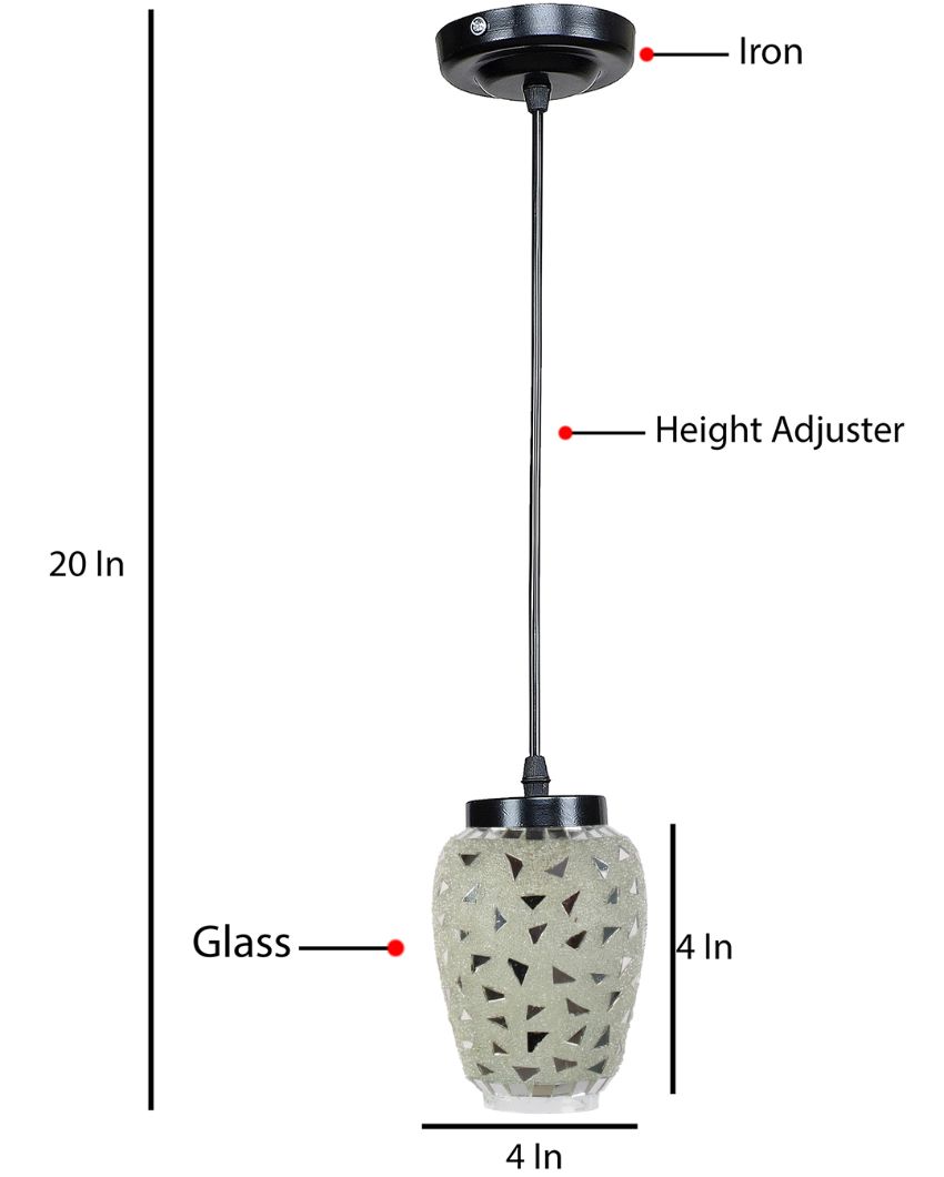 Glittery Mosaic Glass Hanging Lamp | 4 x 20 inches