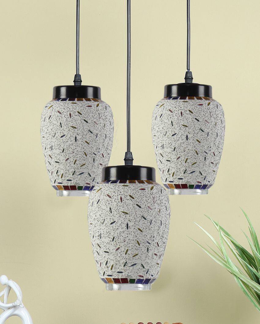 Traditional Design Cluster Mosaic Glass Hanging Lamps | 10 x 20 inches