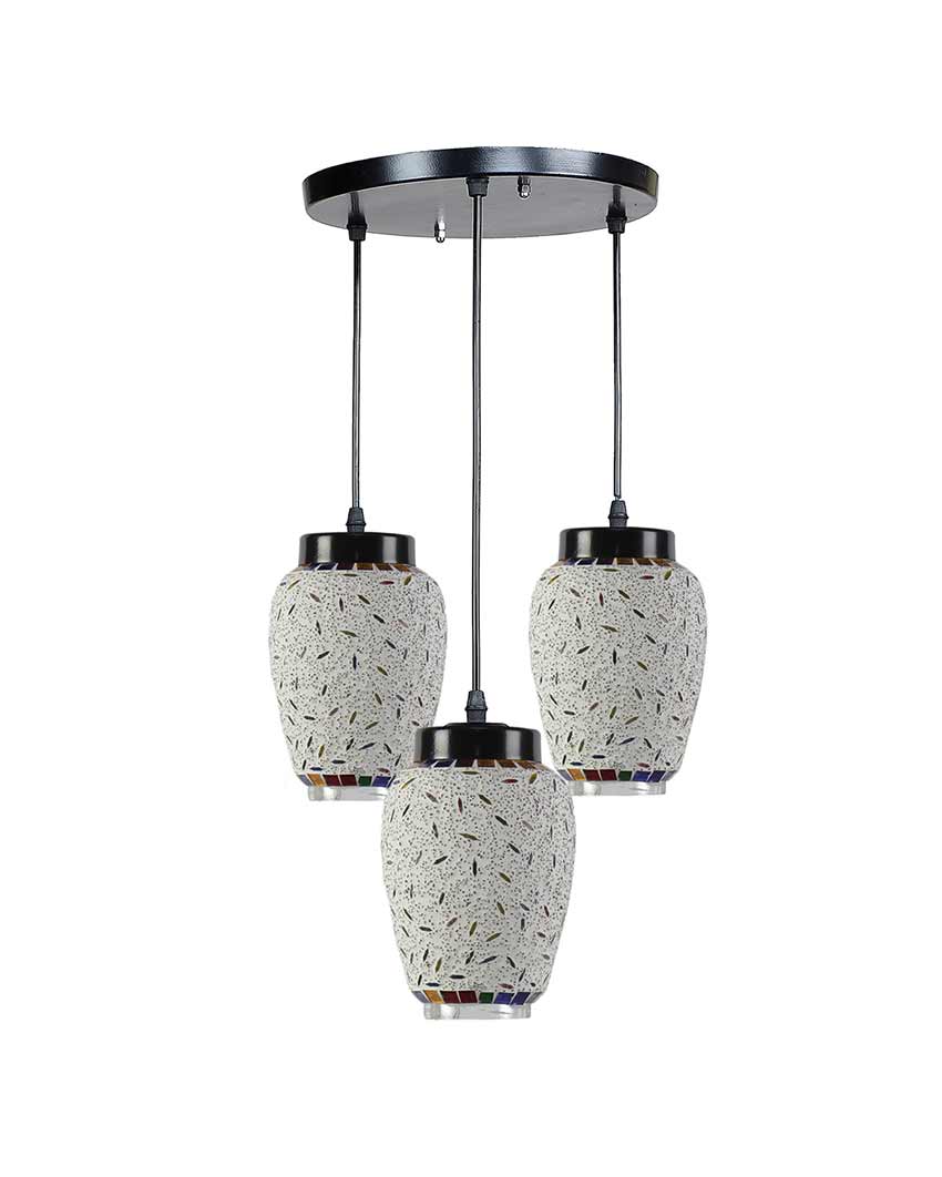 Traditional Design Cluster Mosaic Glass Hanging Lamps | 10 x 20 inches