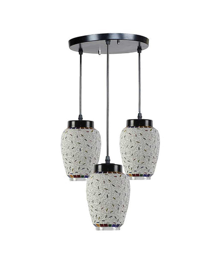 Traditional Design Cluster Multicolor Mosaic Glass Hanging Lamps | 10 x 20 inches