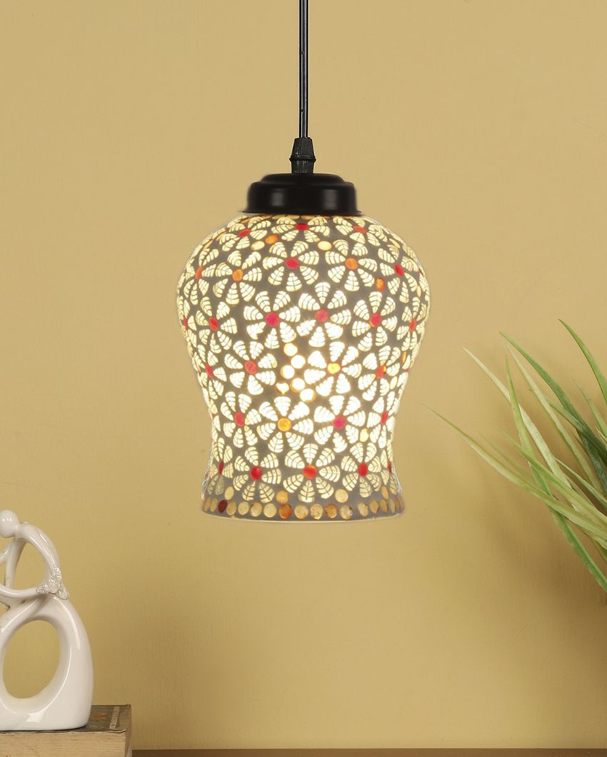 Gleam Multicolor Mosaic Glass Hanging Lamp | 4.5 x 20 inches