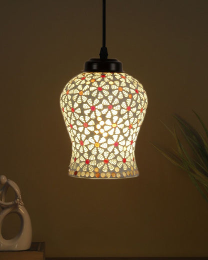 Gleam Multicolor Mosaic Glass Hanging Lamp | 4.5 x 20 inches