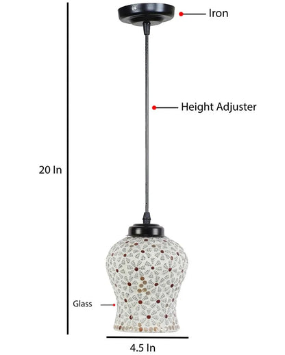 Gleam Multicolor Mosaic Glass Hanging Lamp | 4.5 x 20 inches