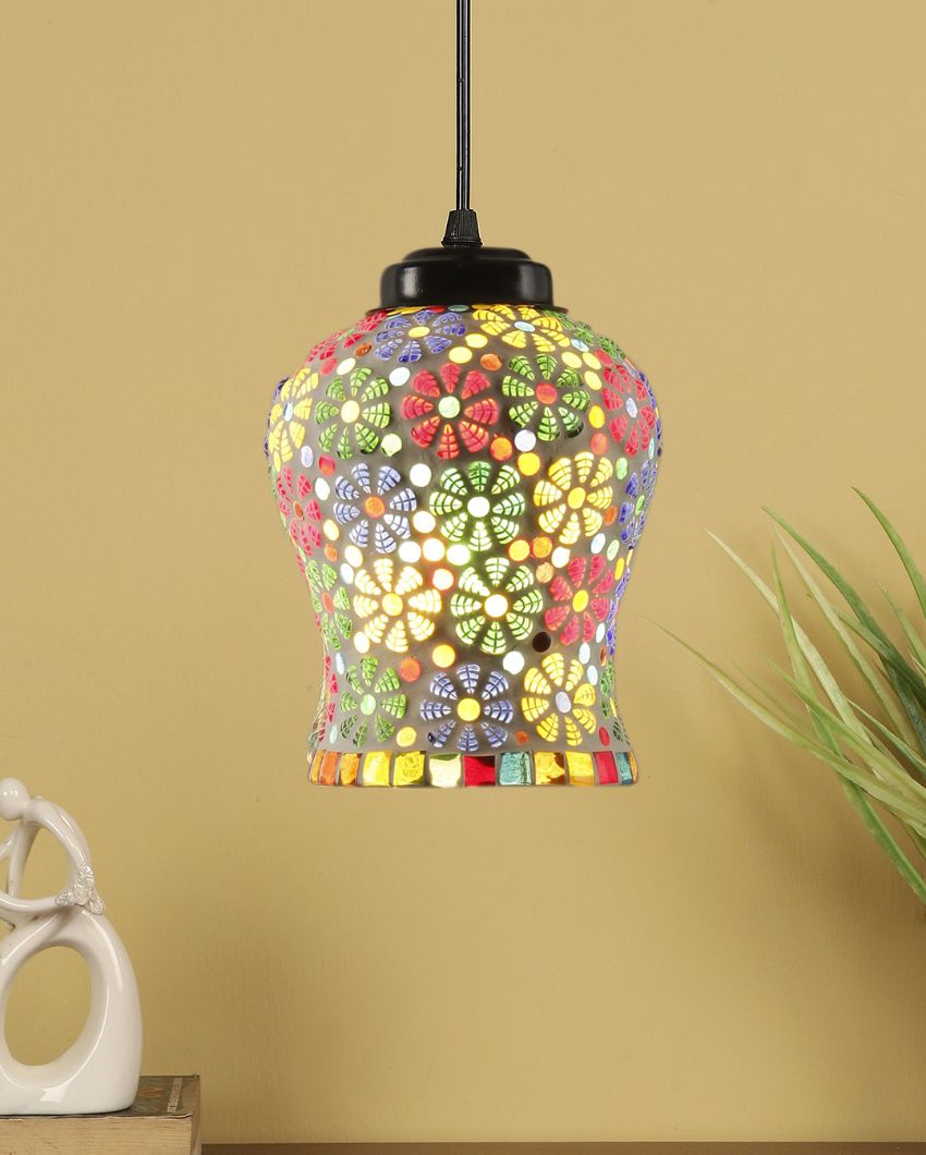 Blooming Mosaic Glass Hanging Lamp | 4.5 x 20 inches