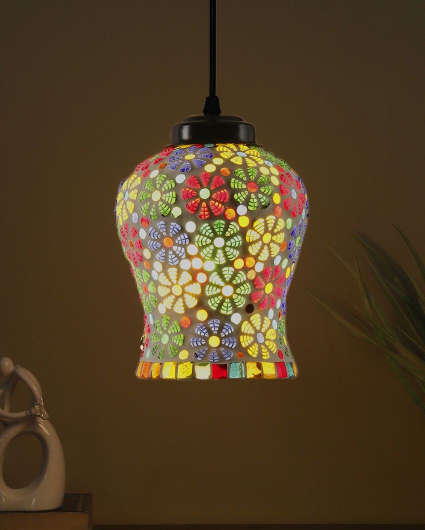 Blooming Mosaic Glass Hanging Lamp | 4.5 x 20 inches