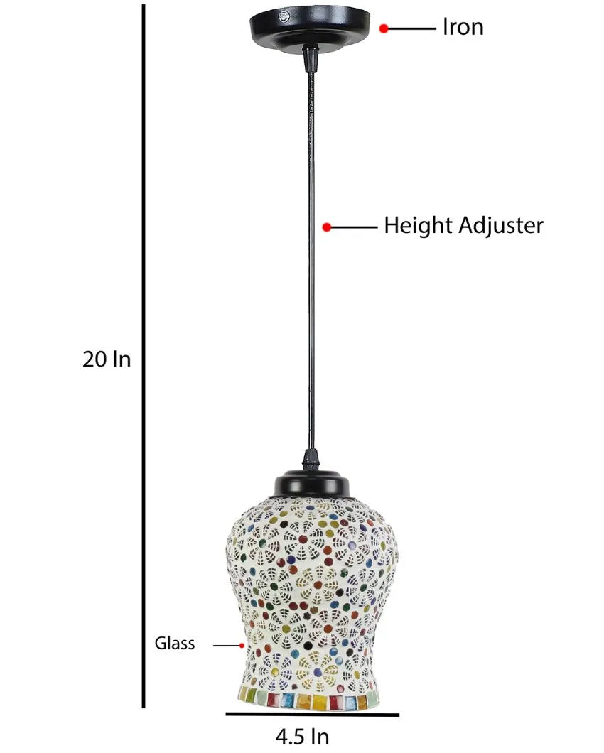 Blooming Mosaic Glass Hanging Lamp | 4.5 x 20 inches