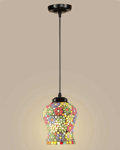 Blooming Mosaic Glass Hanging Lamp | 4.5 x 20 inches