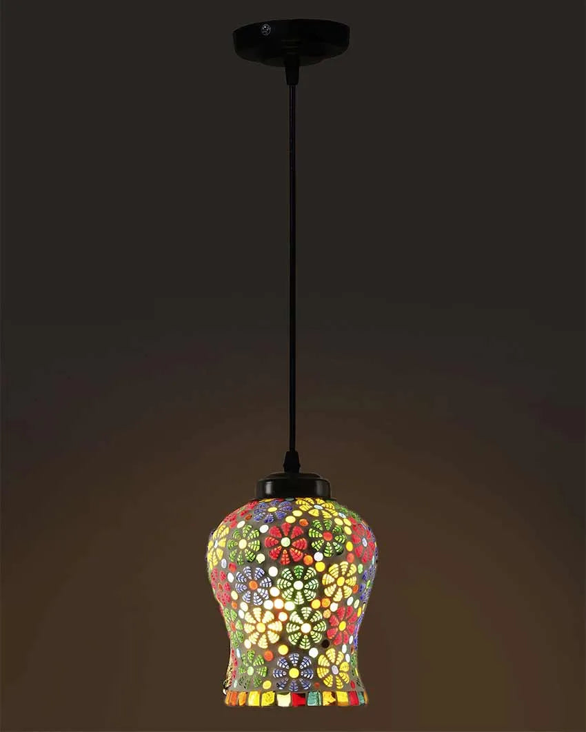 Blooming Mosaic Glass Hanging Lamp | 4.5 x 20 inches