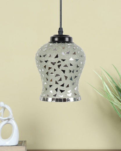 Glitter Multicolor Mosaic Glass Hanging Lamp | 4.5 x 20 inches