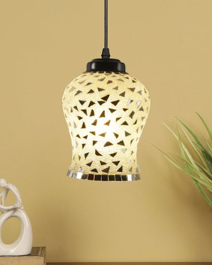 Glitter Multicolor Mosaic Glass Hanging Lamp | 4.5 x 20 inches