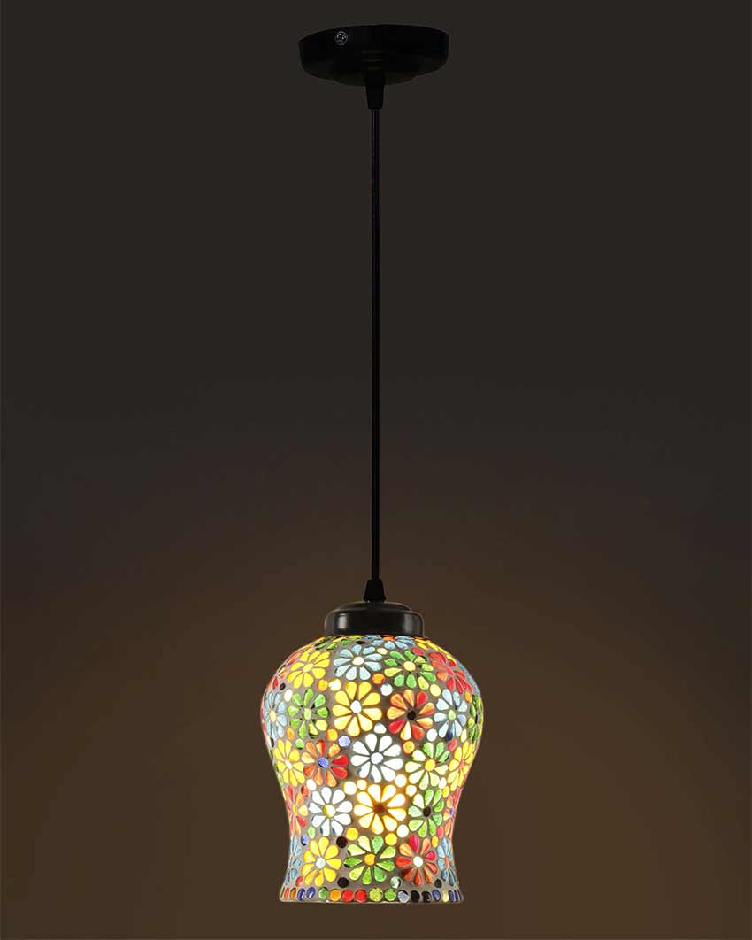Shimmer Multicolor Mosaic Glass Hanging Lamp | 4.5 x 20 inches