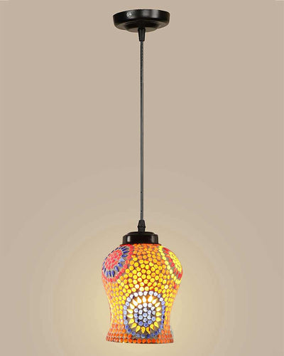 Classic Style Mosaic Glass Hanging Lamp | 4.5 x 20 inches