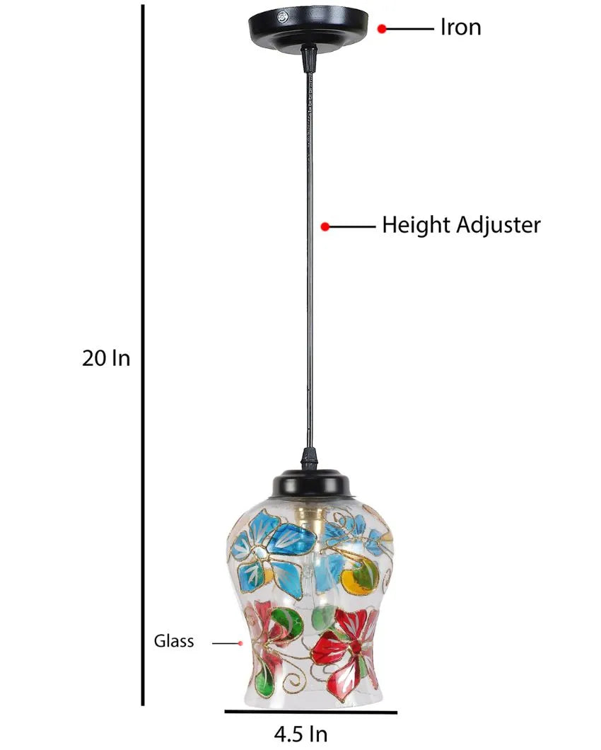 Blooms Mosaic Glass Hanging Lamp | 4.5 x 20 inches