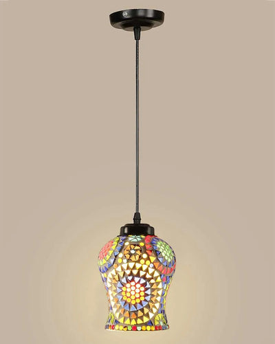 Artisan Style Mosaic Glass Hanging Lamp | 4.5 X 20 inches